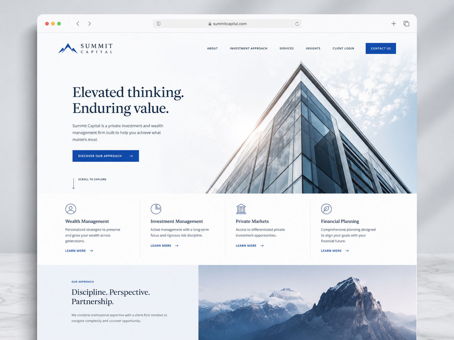 Summit Capital website mockup